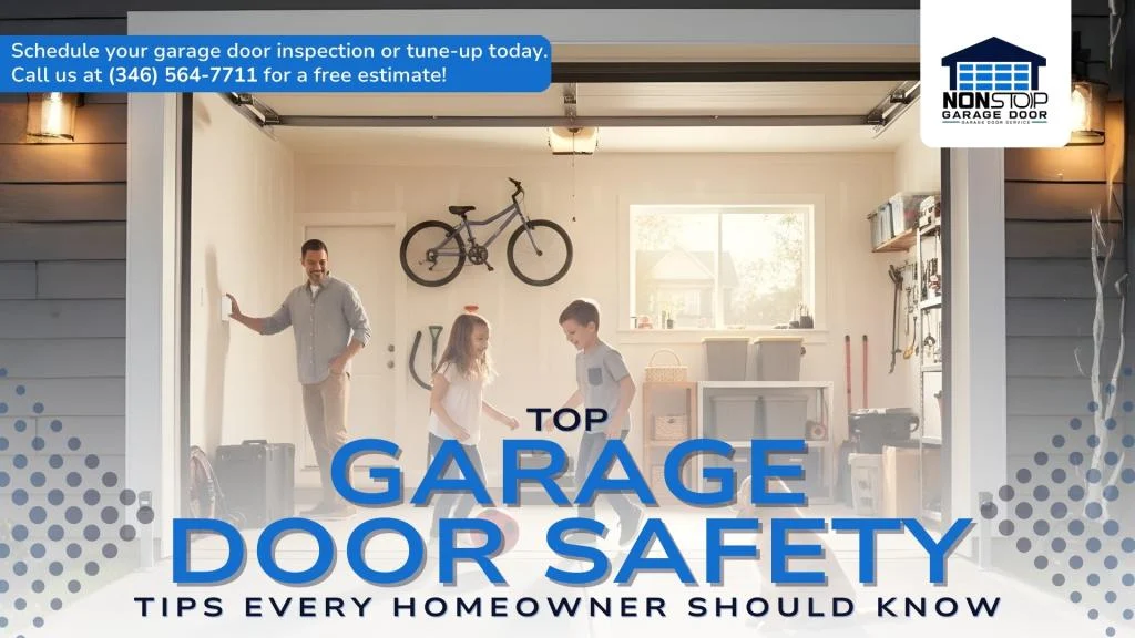 Top Garage Door Safety Tips Every Homeowner Should Know-3 Family in a garage illustrating garage door safety tips by Nonstop Garage Door.