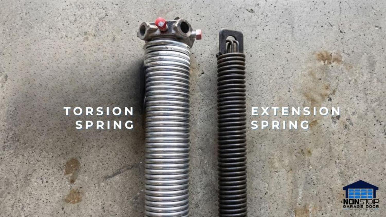 Comparison of torsion spring and extension spring used in residential garage door systems