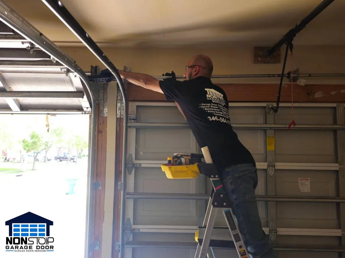 Garage door technician providing same-day garage door service in Houston TX