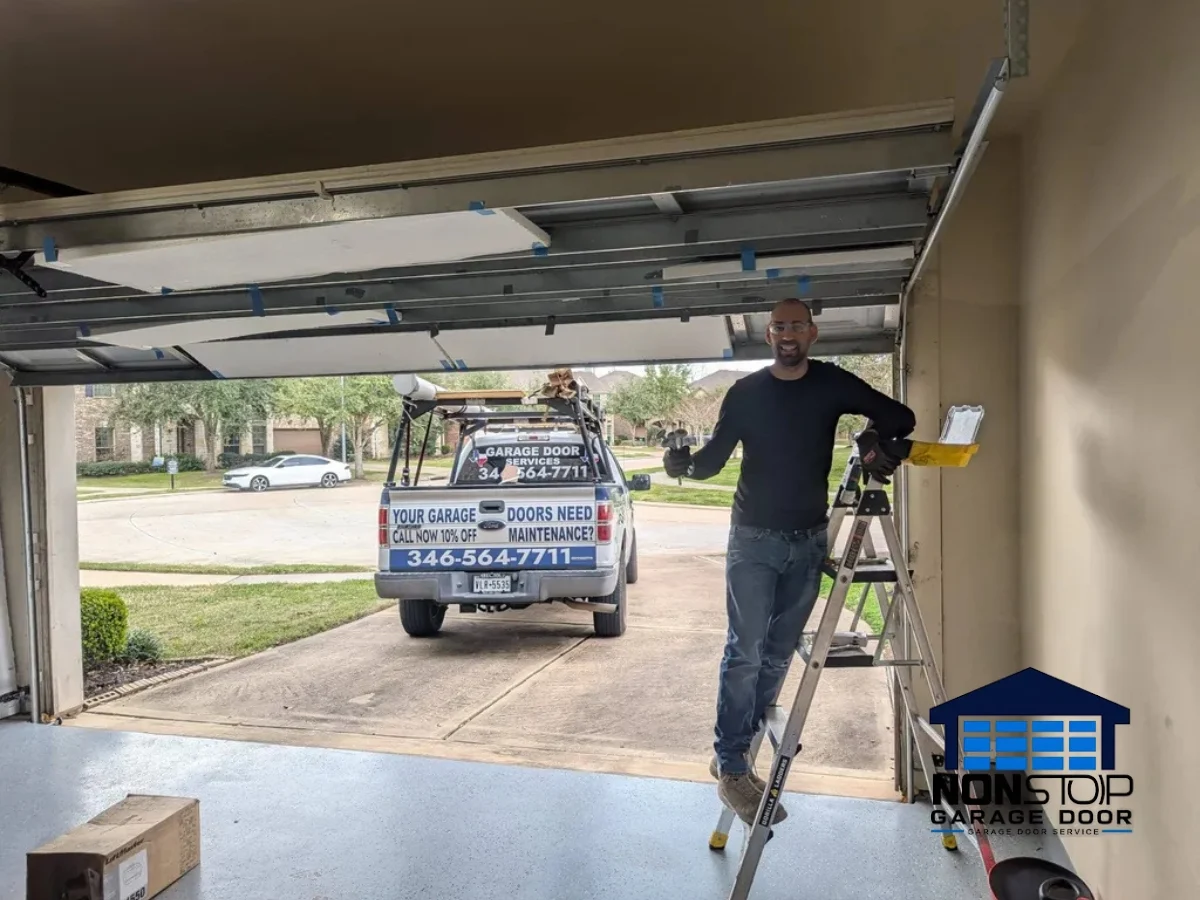 Non Stop Garage Door technician providing garage door service in Houston TX