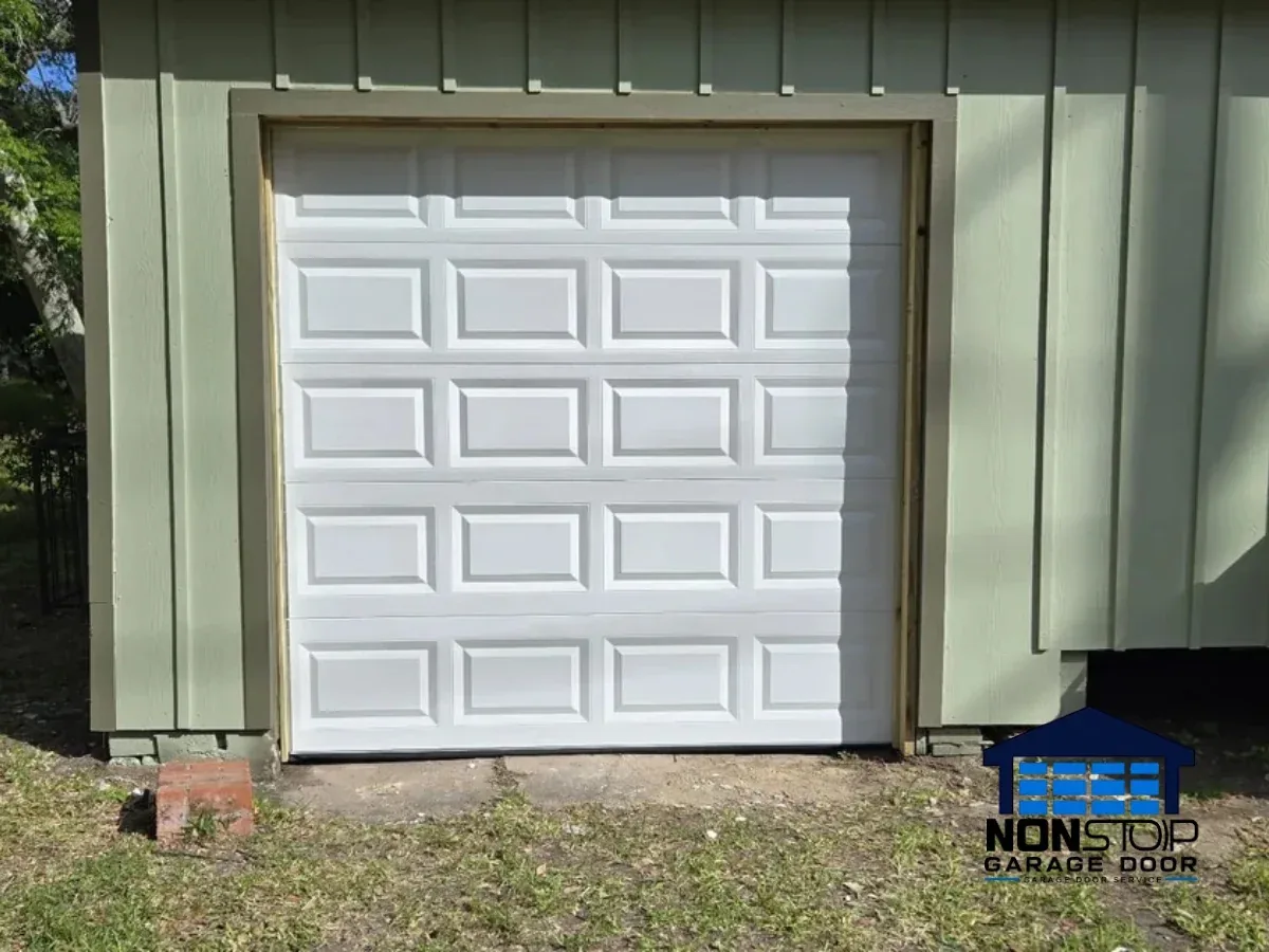 Single garage door installation in Houston TX by Non Stop Garage Door